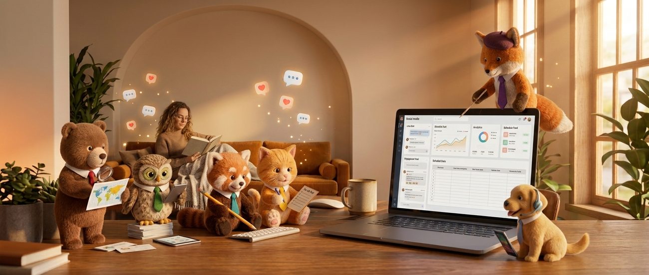 The posthell team running a business owner's social media while she relaxes
