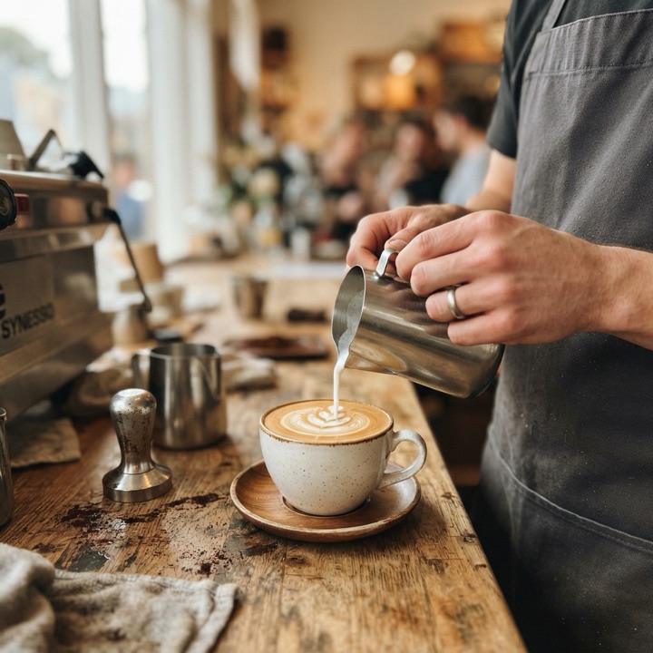 Sample coffee shop post image, generated in posthell
